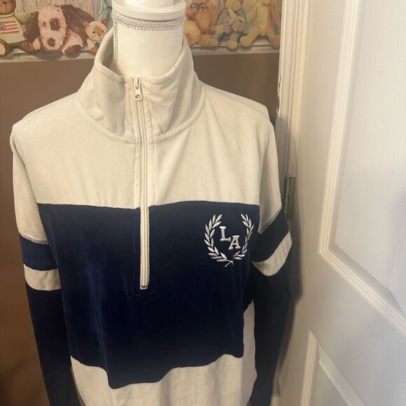 Flirtitude Active jacket  Navy and White Half-Zip size large - Picture 1 of 5